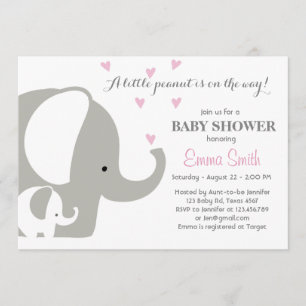 Baby shower des éléphants Invitation des éléphants