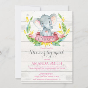 Baby shower des éléphants par invitation par courr