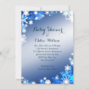 Baby shower des flocons de neige Invitation en ble