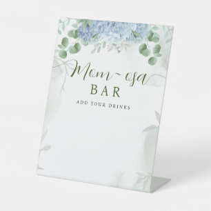 Baby shower des signes bleu hydrangea Mom-osa