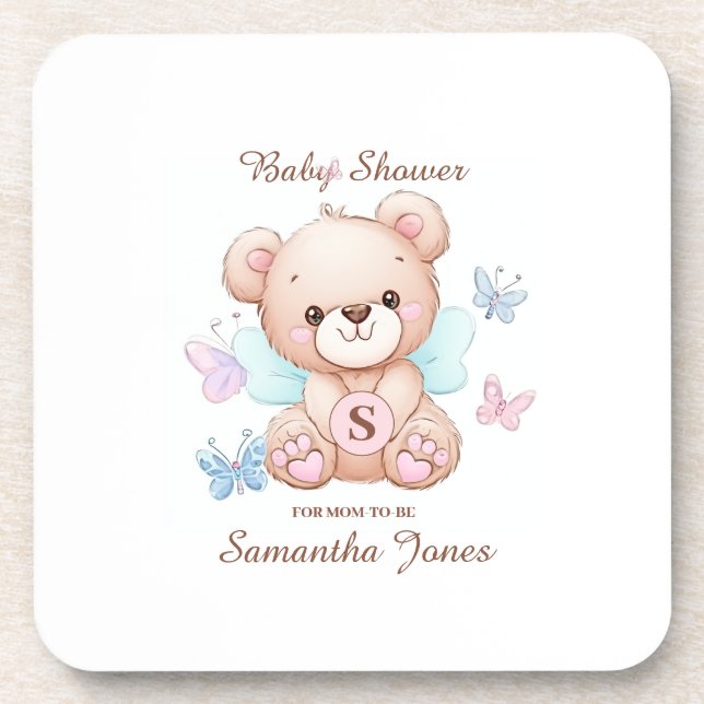 Baby shower Dessous de verre en plastique dur pers (Devant)
