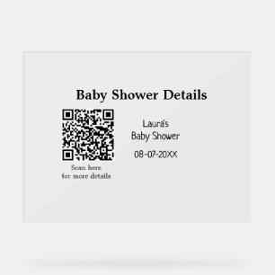 BABY SHOWER DETAILS QR SCAN CODE MINIMAL MODERN RU ACRYLSCHILD