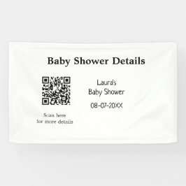 BABY SHOWER DETAILS QR SCAN CODE MINIMAL MODERN RU BANNER