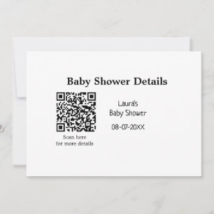 BABY SHOWER DETAILS QR SCAN CODE MINIMAL MODERN RU EINLADUNG