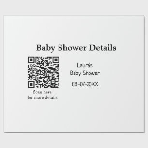 BABY SHOWER DETAILS QR SCAN CODE MINIMAL MODERN RU GESCHENKPAPIER