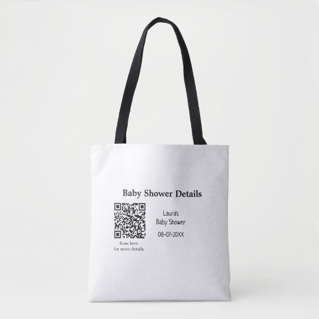 BABY SHOWER DETAILS QR SCAN CODE MINIMAL MODERN RU TASCHE (Vorderseite)