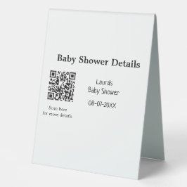 BABY SHOWER DETAILS QR SCAN CODE MINIMAL MODERN RU TISCHAUFSTELLER 