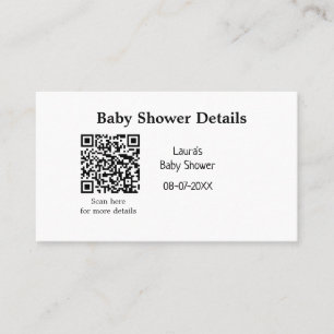 BABY SHOWER DETAILS QR SCAN CODE MINIMAL MODERN RU VISITENKARTE
