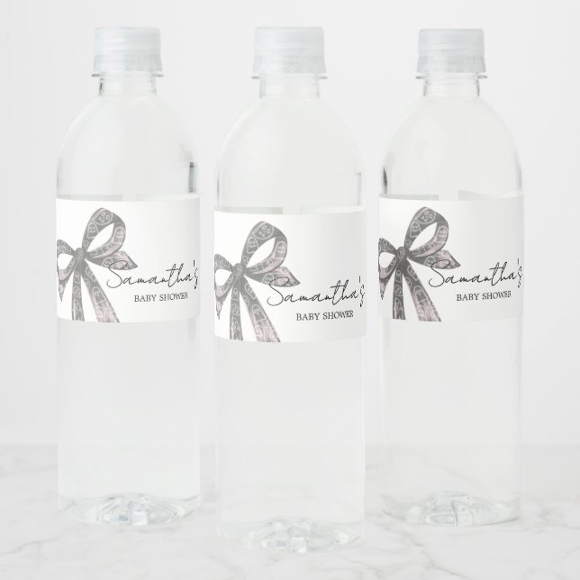 Baby shower d'Halloween Bow noir Étiquette bouteil (Bouteilles)