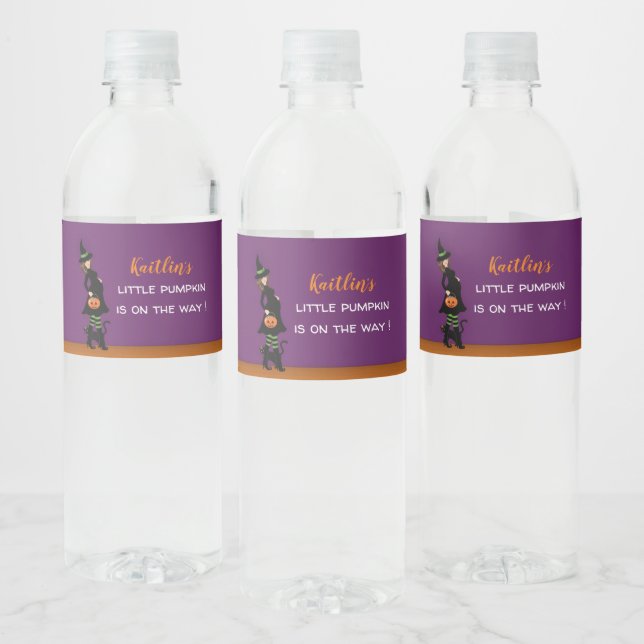 Baby shower d'Halloween Étiquettes bouteille d'eau (Bouteilles)