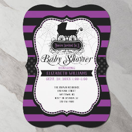 Baby shower d'Halloween gothique violet Invitation