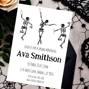 Baby shower d'Halloween noir et blanc Invitation