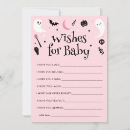 Baby shower d'Halloween rose Voeux pour la carte b