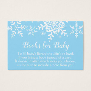 Baby shower d'hiver bleu Snowflakes Apportez un li