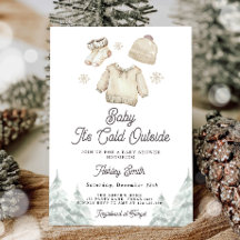Baby shower d'hiver Invitation Il fait froid dehor
