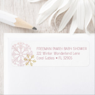 Baby shower d'hiver Snowflake Étiquette de adresse