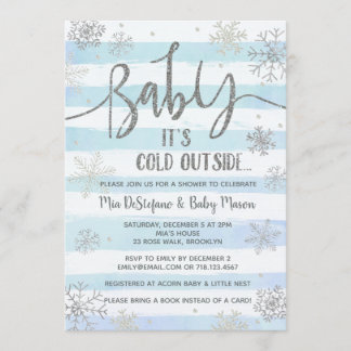 Baby shower d'hiver Snowflakes Invitation