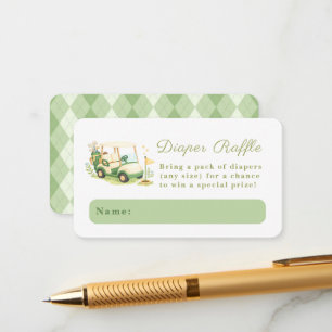 Baby Shower Diaper-Raffel 'Ein kleiner Golfer' Begleitkarte