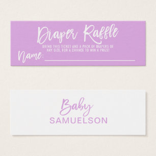 BABY SHOWER DIAPER RAFFLE Ticket LAVENDER