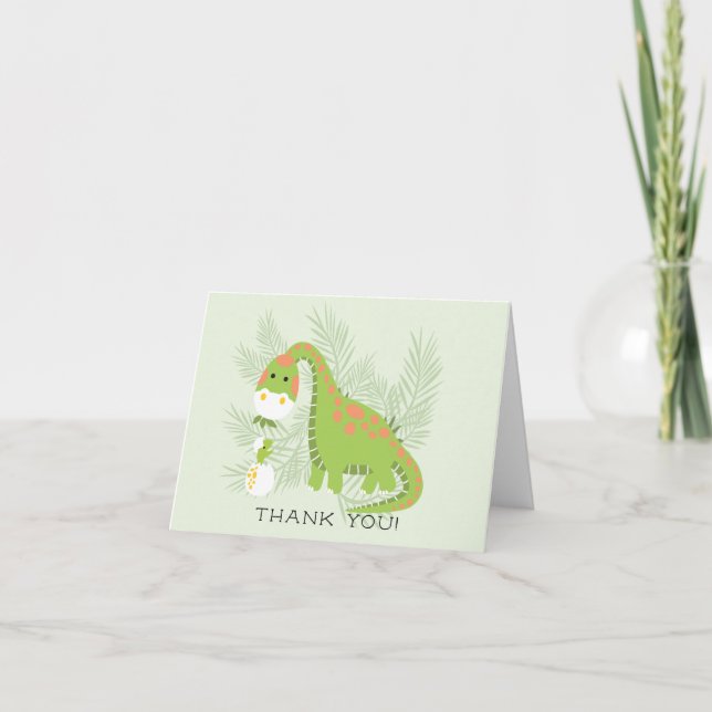 Baby shower Dinosaur Boys Merci Note (Devant)