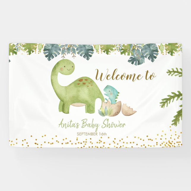 Baby shower Dinosaur Grande bannière (Horizontal)