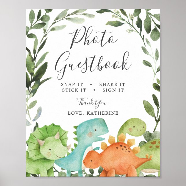 Baby shower Dinosaures - Photo Livre d'or (Devant)