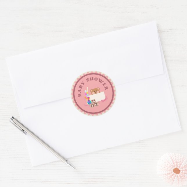 Baby Shower Diseño, Pegatina/Stickers  Runder Aufkleber (Umschlag)