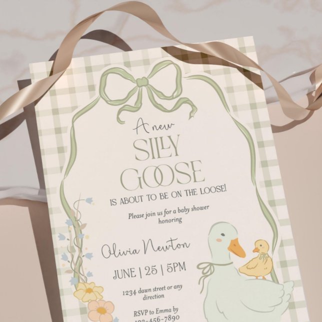 Baby shower d'oie sotte Invitation Mère Oie (Créateur téléchargé)