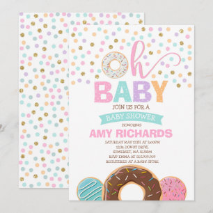 Baby shower Donut Invitation Donut Saupoudrer Douc