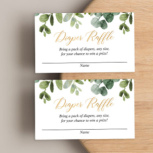 Baby shower d'or Eucalyptus cartes de tombola