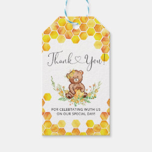 Baby shower d'ours de miel merci étiquettes