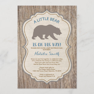 Baby shower d'ours rustique par Mail Invitation Bo