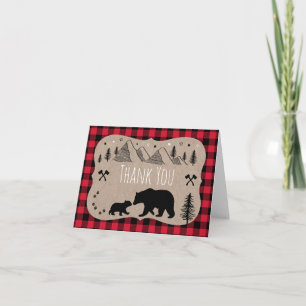 Baby shower d'ours sauvage Lumberjack Merci