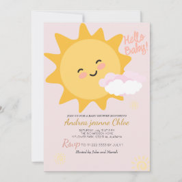 Baby Shower Drehbuch Sunshine Simple Moderne Einladung