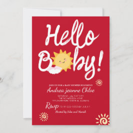 Baby Shower Drehbuch Sunshine Simple Moderne Einladung