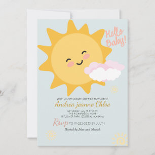 Baby Shower Drehbuch Sunshine Simple Moderne Einladung