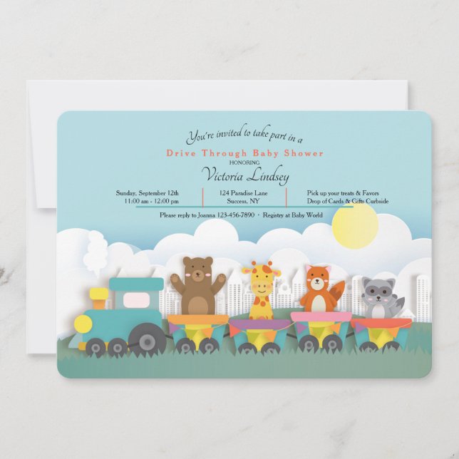 Baby shower Drive By Invitation (Devant)