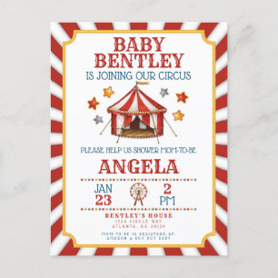 Baby shower du Carnaval de cirque Invitation