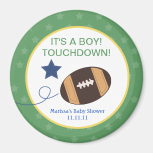 Baby shower du football aimant rond de faveur de 3