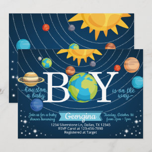 Baby shower du système solaire spatial Invitation 