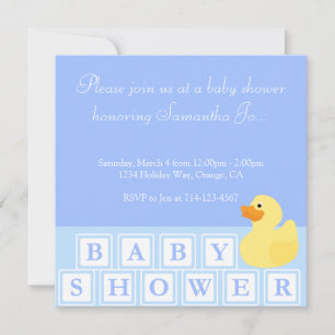 Baby Shower Duck Vertical Einladung