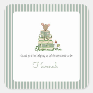 Baby Shower 'Ein Neues Kapitel' Quadratischer Aufkleber
