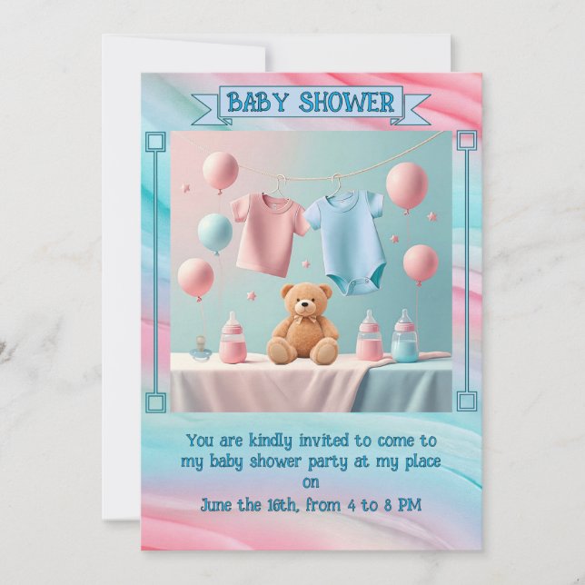" BABY SHOWER EINLADUNG " (Vorderseite)