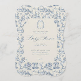 Baby-Shower-Einladung Antike Florale Toile Einladung