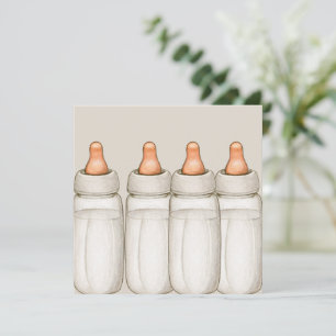 Baby Shower Einladung - Babyflaschen