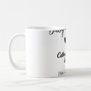 Baby Shower Einladung einfache schwarze Herz Datum Kaffeetasse