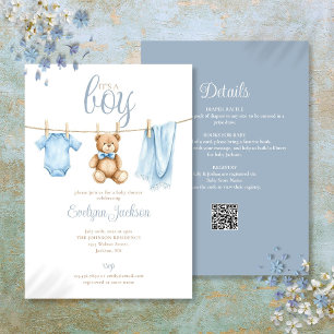 Baby-Shower-Einladung für Jungen Alles in Einem Einladung