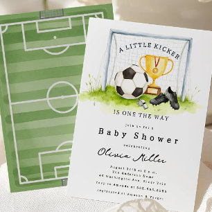 Baby-Shower-Einladung für kleinen Fußball-Kicker Einladung