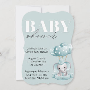 BABY SHOWER EINLADUNG IN BLAUER FARBE