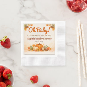 Baby Shower Einladung Kürbis Herbst Oh Baby Serviette